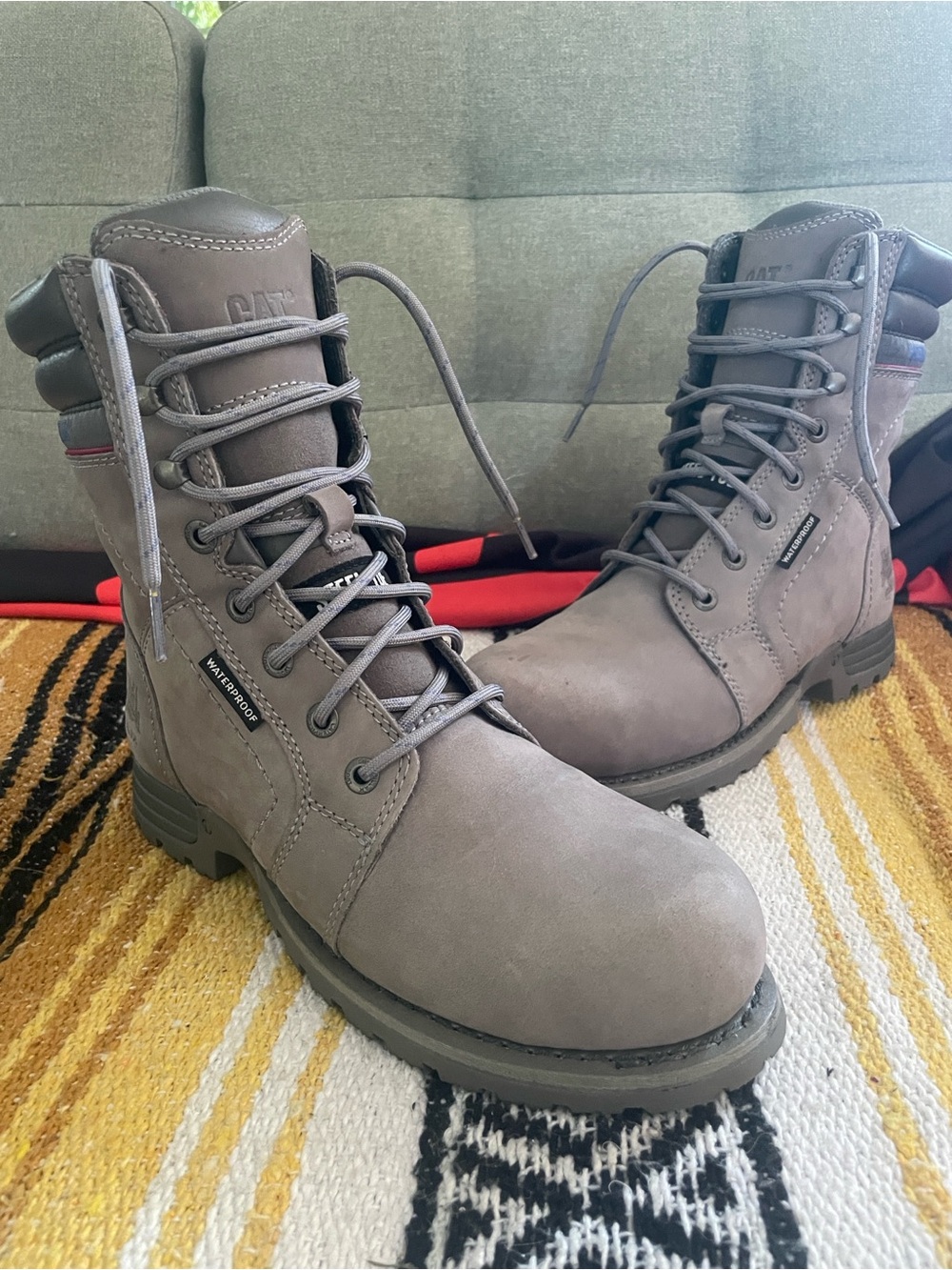 CATERPILLAR Women's Echo Waterproof Steel Toe Moto-Work-Combat-Hiking Boots NEW